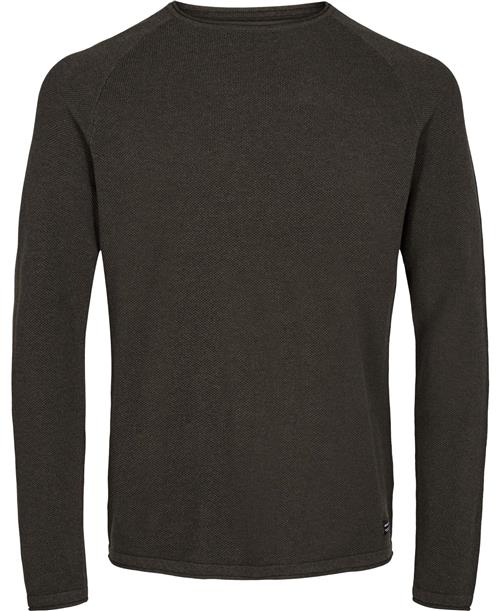 Jack & Jones Jjehill Knit Crew Neck Noos Mand Olive Night/melange Sweaters Str XS - hos Magasin