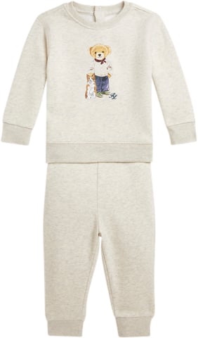 Polo Ralph Lauren Graphic Fleecels Bear Set-st-pns Str 6M / 6-9 mdr - Oatmeal Heather Bukser hos Magasin