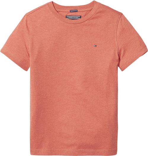 Tommy Hilfiger Boys Basic CN Knit S/S Str 4 år / 104 cm - Rød Kortærmede T-shirts Bomuld hos Magasin