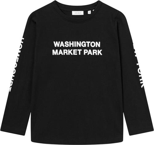 Les Deux Washington LS Tshirt Kids Str 146/152 - Black/light Ivory Langærmede T-shirts hos Magasin