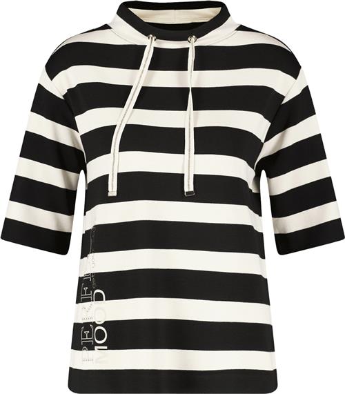 Gerry Weber Tshirt 3/4 Sleeve Kvinde Black/cream Yarnstrpe Kortærmede T-shirts Str 38 - hos Magasin