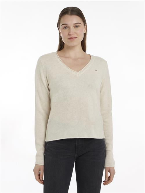 Tommy Hilfiger Soft Wool VNK LS Sweater Kvinde Ivory Petal Heather Langærmede Bluser Str XS - hos Magasin