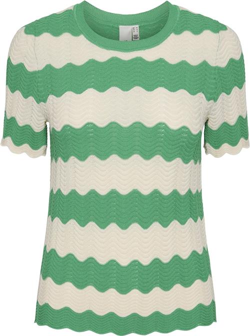 Se YAS Yasbee SS Knit TOP Kvinde Green Bee/birch Kortærmet Strik Str L - hos Magasin ved Magasin