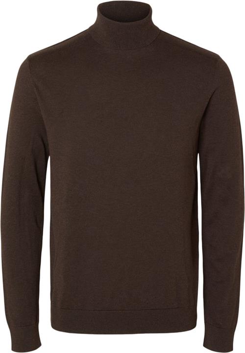 Selected Homme Slhberg Roll Neck Noos Mand Chocolate Torte/melange Turtlenecks Str XL - hos Magasin