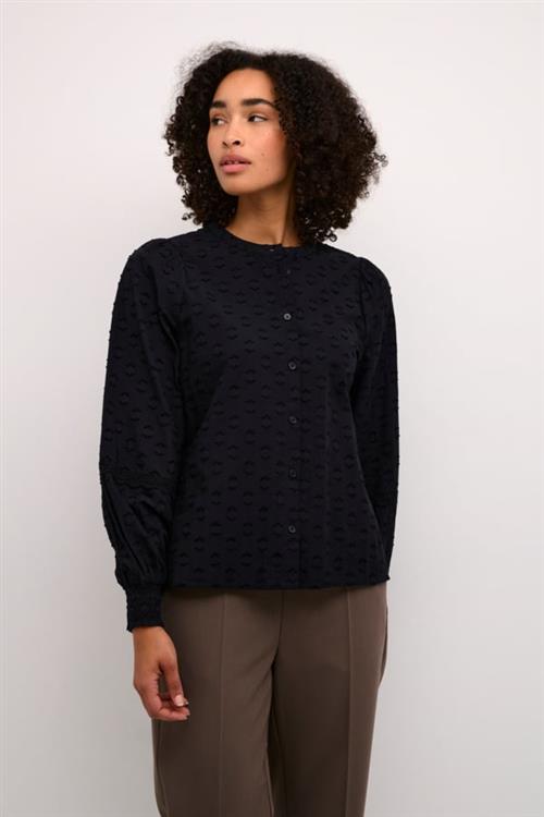 Kaffe Kaenya Blouse Kvinde Black Deep Langærmede Bluser Str 46 - hos Magasin