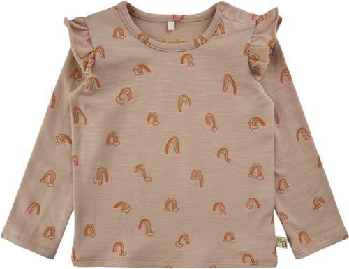 Soft Gallery Sgbaby Bella Frill Rainbow LS Tee Str 3m - Cuban Sand Bluser Bomuld hos Magasin