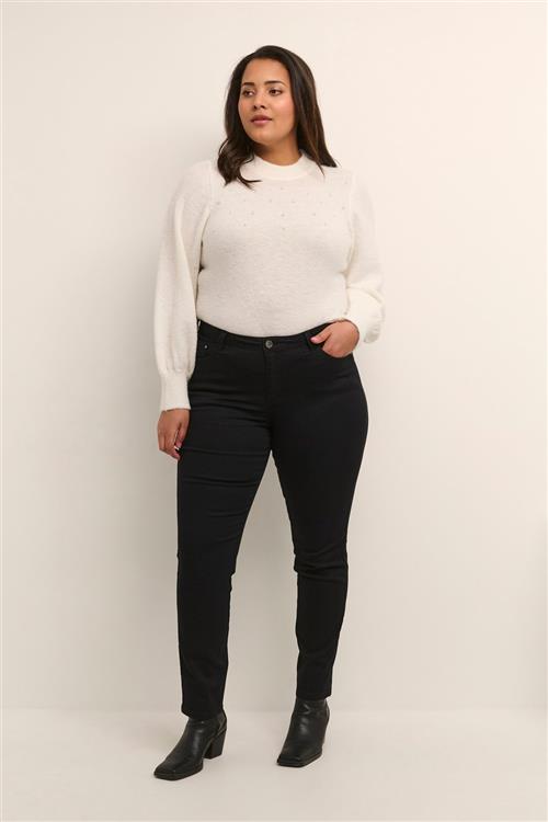 Kaffe Curve Kcwilla Ida Slim Jeans Kvinde Black Deep Skinny Jeans Str 46 - hos Magasin