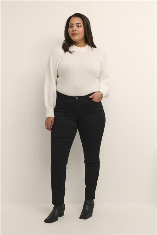 Kaffe Curve Kcwilla Ida Slim Jeans Kvinde Black Deep Skinny Jeans Str 52 - hos Magasin