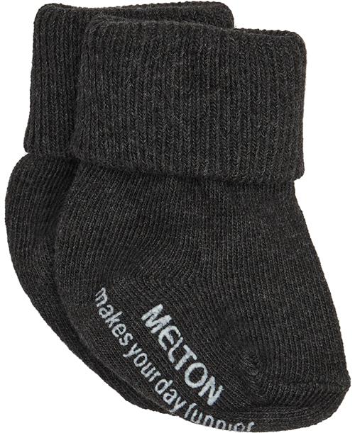 Melton Sock ABS Str 27-30 - Dark Grey Strømper Bomuld hos Magasin