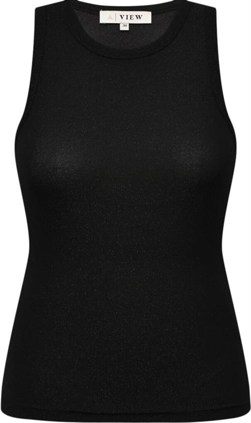 A-VIEW Eva Tank top Kvinde Black Tanktoppe Tætsiddende Fit Str 42 - hos Magasin