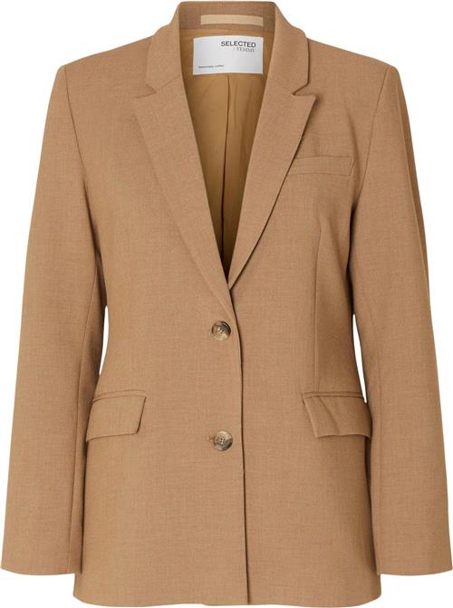 Selected Femme Slfrita LS Classic Blazer Camel MEL Kvinde Camel/melange Blazere Str 44 - hos Magasin