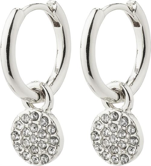 Pilgrim Chayenne Recycled Crystal Hoop Earrings Silverplated one size - Creoler hos Magasin