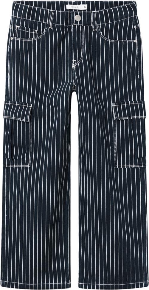 Name It Nkfrose Wide Twill Pant 9454td L Str 128 - Blå Bukser hos Magasin