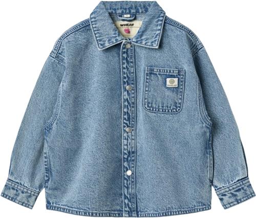 Wheat Langærmet Denim Skjorte Pappo Str 110 / 5 år Denim - Blå Skjorter hos Magasin