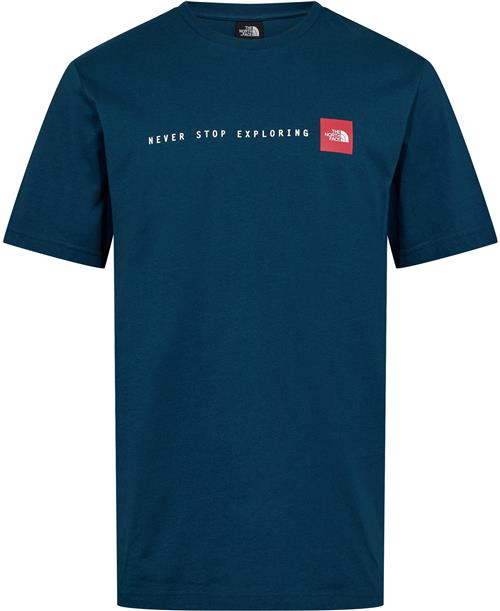 The North Face M S/S Never Stop Exploring TEE Midn Mand Midnight Petrol Kortærmede T-shirts Str XL - Bomuld hos Magasin