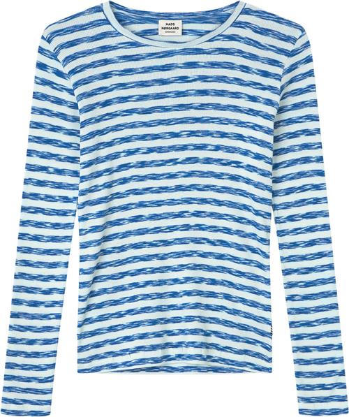 Mads Nørgaard - Copenhagen 2x2 Cotton Stripe Talino Tee L/S Str 12 år - 2x2 Stripe Multi Blue Langærmede T-shirts hos Magasin