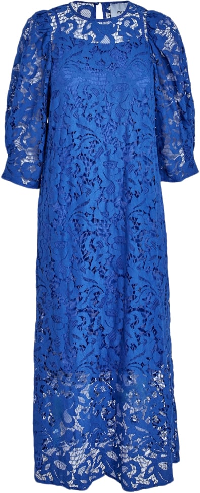 Minus Msdaley Midi Lace Dress Kvinde Olympian Blue Midi Kjoler Str 38 - hos Magasin