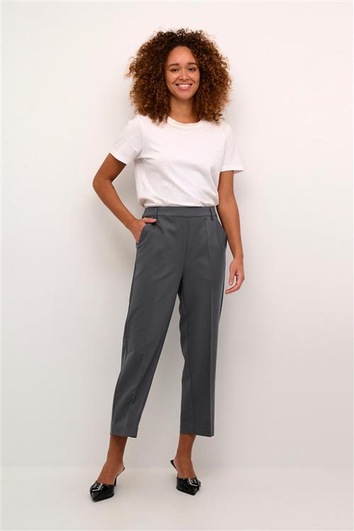 Se Kaffe Kasakura HW Cropped Pants Kvinde Black Oyster Bukser Str 44 - hos Magasin ved Magasin