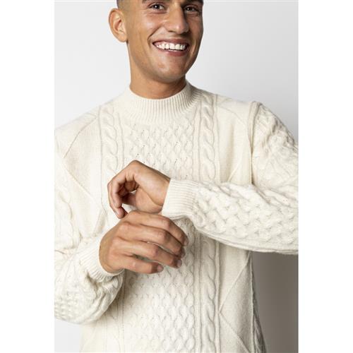 Clean Cut Copenhagen Morgan Wool Knit Mand Ecru Melange Sweaters Str S - hos Magasin