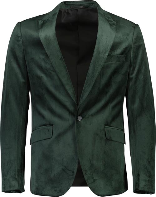 Lindbergh Velvet Blazer Mand Grøn Blazere Str 48 - Velour hos Magasin