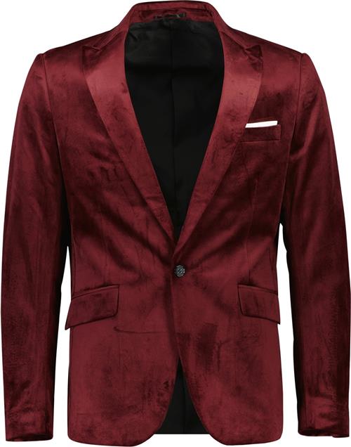 Se Lindbergh Velvet Blazer Mand Rød Blazere Str 56 - Velour hos Magasin ved Magasin