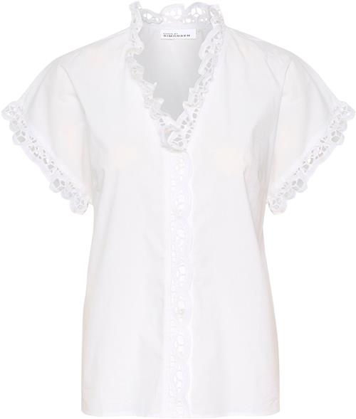 Se Karen by Simonsen Caliopekb Blouse Kvinde Bright White Kortærmede Bluser Relaxed Fit Str 44 - hos Magasin ved Magasin