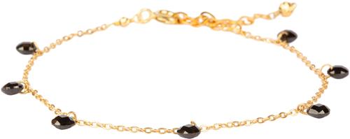 BeChristensen Susan Black Zirconia Bracelet Gold One Size - Perlearmbånd hos Magasin