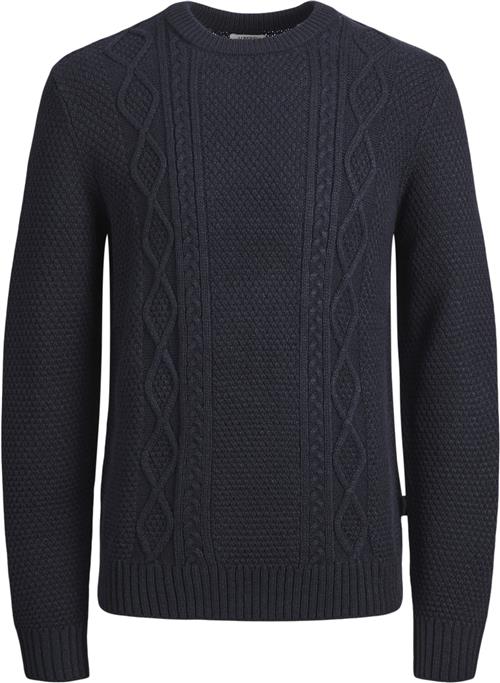 Se JJ-REBEL Jrebjosh Knit Crew Neck Mand Blå Sweaters Regular Fit Str L - hos Magasin ved Magasin