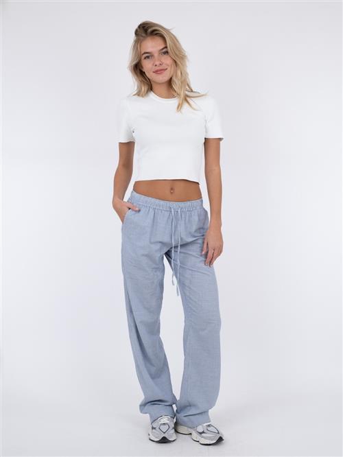 Neo Noir Sonar Mini Stripe Pants Kvinde Blue Bukser Med Brede Ben Str 42 - hos Magasin