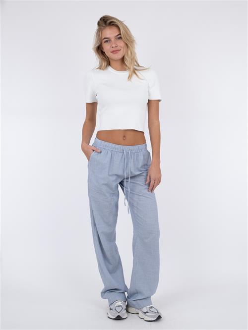 Neo Noir Sonar Mini Stripe Pants Kvinde Blue Bukser Med Brede Ben Str 36 - hos Magasin