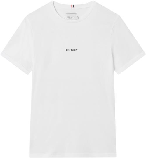 Les Deux Lens Tshirt Mand Hvid Kortærmede T-shirts Slim Fit Str L - Bomuld hos Magasin