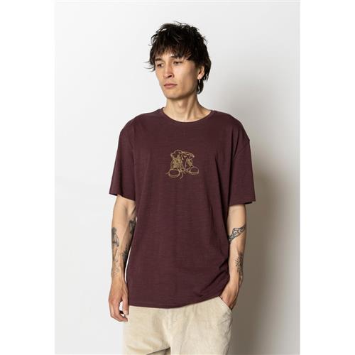 Fat Moose Boot Organic Tshirt Mand Dark Plum Kortærmede T-shirts Str XL - Bomuld hos Magasin