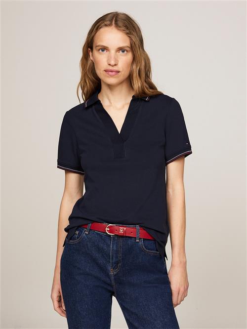 Se Tommy Hilfiger Slim OPN Plkt RWB TIP Polo SS Kvinde Desert Sky Toppe Str XL - hos Magasin ved Magasin