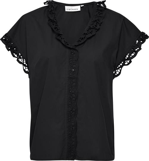 Karen by Simonsen Caliopekb Blouse Kvinde Meteorite Kortærmede Bluser Relaxed Fit Str 46 - hos Magasin