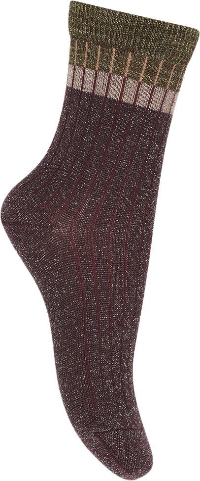 Se mpKids Norma Glitter Socks Str 37/39 - Grape Skin Strømper hos Magasin ved Magasin