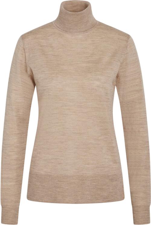 Bruuns Bazaar Charlenebbroll Neck Knit Kvinde Sand Melange Rullekraver Str XL - hos Magasin