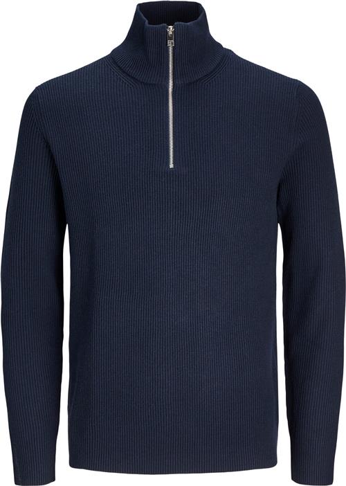 Se Jack & Jones Jjeperfect Knit Half ZIP SN Mand Sky Captain Turtlenecks Str S - hos Magasin ved Magasin