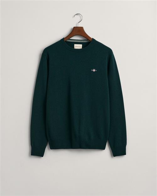 Gant Superfine Lambswool Cneck Mand Tartan Green Sweaters Str L - hos Magasin