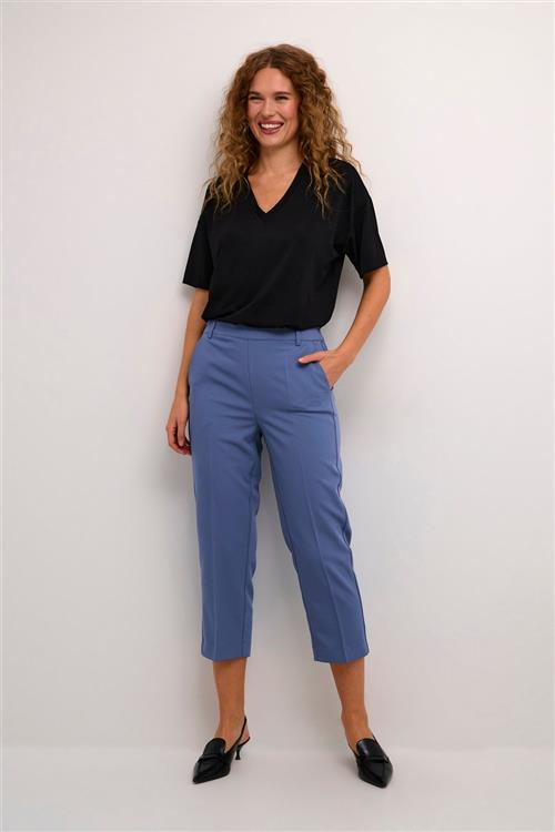 Kaffe Kasakura HW Cropped Pants Kvinde Blue Indigo Bukser Str 42 - hos Magasin