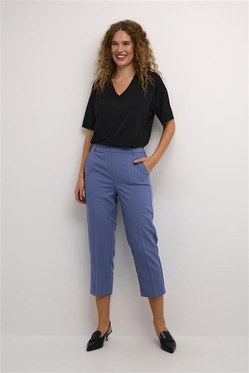 Se Kaffe Kasakura HW Cropped Pants Kvinde Blue Indigo Bukser Casual Fit Str 36 - hos Magasin ved Magasin