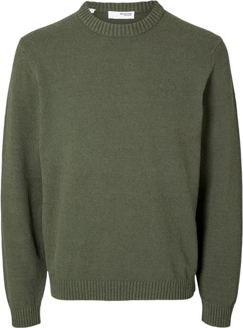 Selected Homme Slhloop LS Knit Crew Neck Mand Forest Night Sweaters Str S - hos Magasin