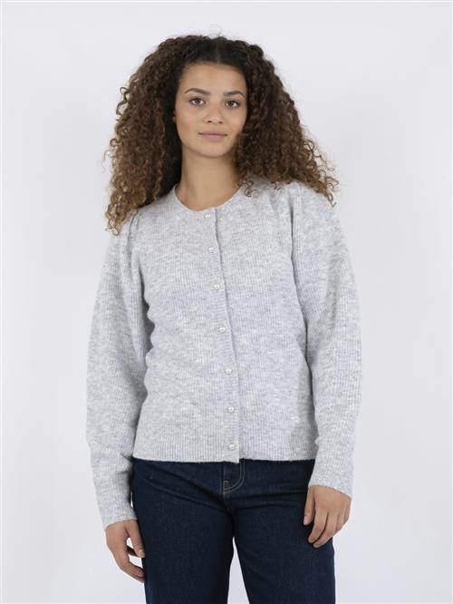 Neo Noir Nuna Knit Cardigan Kvinde Light Grey Melange Sweaters Str 42 - hos Magasin