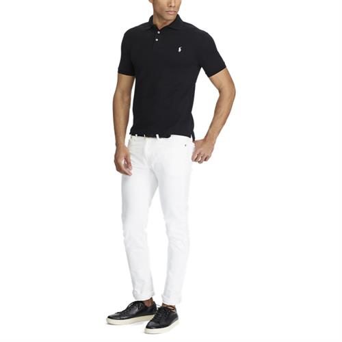 Polo Ralph Lauren Slimfit Stretch Mesh Polo Mand Sort Kortærmede Poloer Slim Fit Str M - hos Magasin