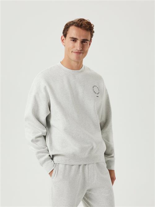 Björn Borg Borg Oversized Crew Mand Ultra Light Grey Melange Sweatshirts Str XL - hos Magasin