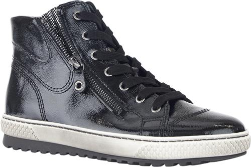 Gabor Schwarz/silb.Smok/lack/metallicme Kvinde Sort Sneakers Str 38 - hos Magasin