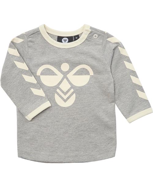 Hummel Hmlflipper Tshirt L/S Str 4-6 mdr / 68 cm - Grå Langærmede T-shirts hos Magasin