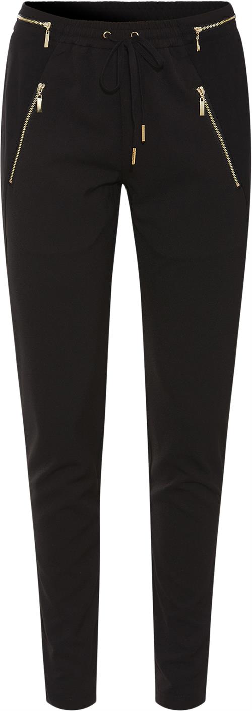 Rue de Femme New Columbine Gold Pant Kvinde Black Bukser Med Smalle Ben Str XS - hos Magasin