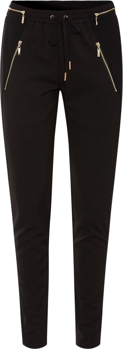 Rue de Femme New Columbine Gold Pant Kvinde Black Bukser Med Smalle Ben Str XXL - hos Magasin