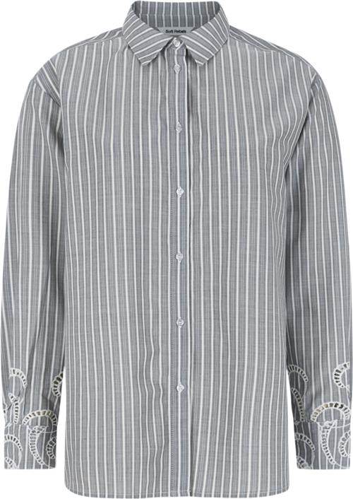 Soft Rebels Srbibi Shirt Striped Kvinde Grey Yd Stripe Langærmede Bluser Str S - hos Magasin