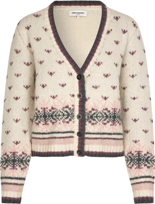 Lollys Laundry Ninall Cardigan Knit LS Kvinde Creme Cardigans Str L - hos Magasin